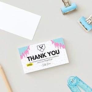 Personalisierte tropfende Baseball Dankeskarten, Geburtstagsfeier Dankeschön, Geschenkanhänger, Streusel, Eiscreme