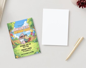 EDITABLE Captain Underpants Birthday Party Invitation, Capt Underpants, dog man, Kid Birthday Party, Custom Party Invite, INSTANT DOWNLOAD