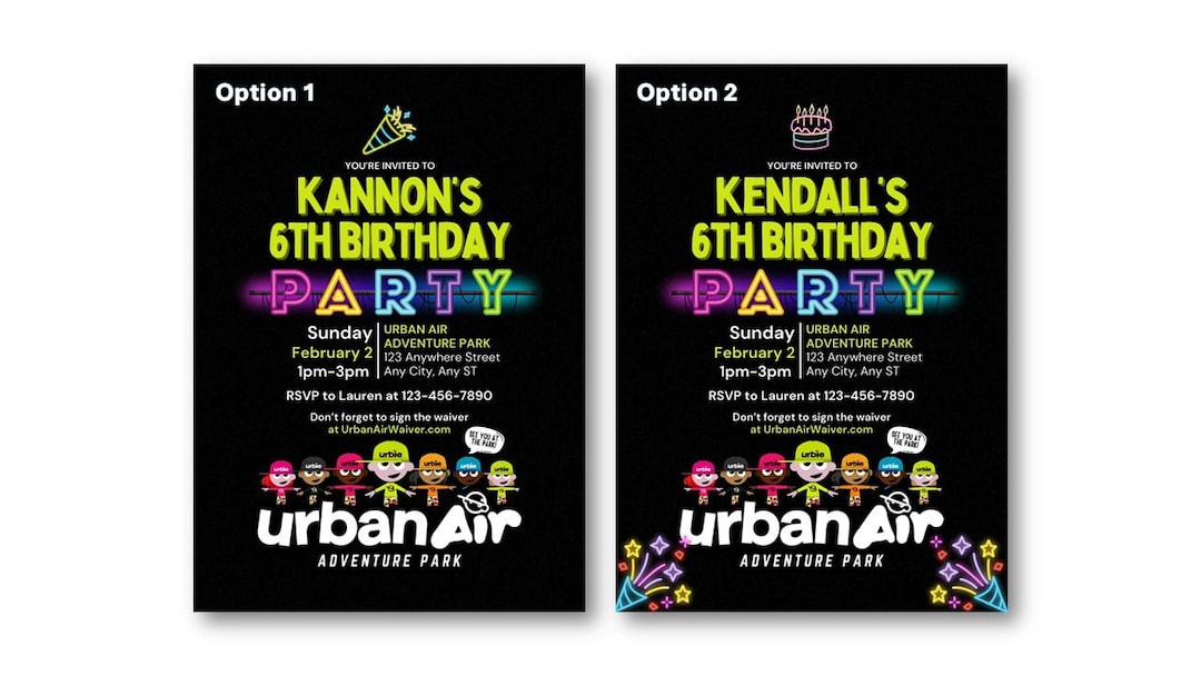 Urban Air, Neon, Jump Party, Air Party, Kid Party, Birthday