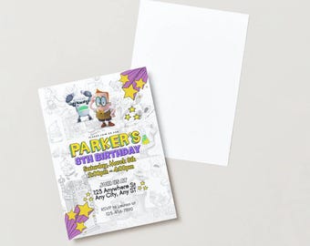 Captain Underpants Birthday Party Invitation, Capt Underpants, Kid Birthday Party, Custom Party Invite, Melvin, Scientist, Turbo Toilet