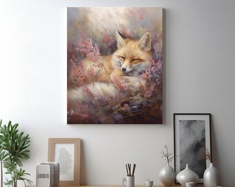 PRINTABLE Vintage Fox among Fireweed Blooms