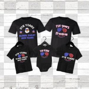 250th Anniversary | USA Designs | Independence Day | Fourth of July | 250 Years of Freedom Collection – Patriotic Family SVG/PNG Bundle