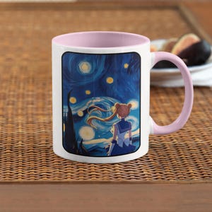Anime Coffee Mug Meme, Van Gogh&#39;s, Sailor Moon, Anime Mug, Meme Mug, Funny Anime Mug