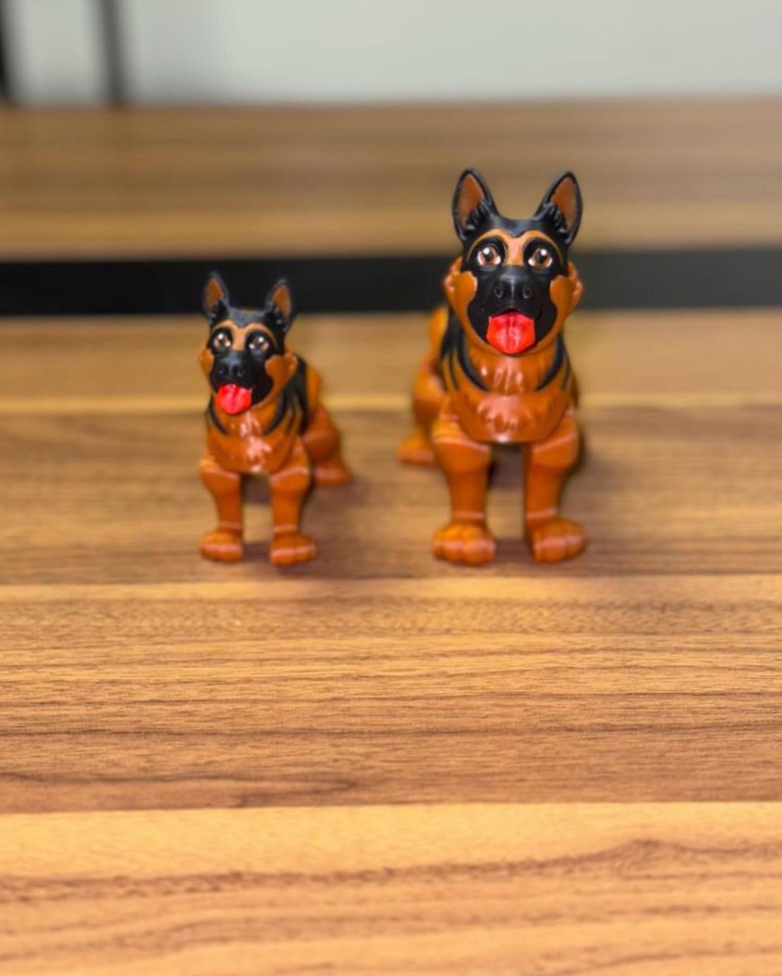 3D Printed Animal 3D Printed German Shepherd Figure - 8 Inch Flexible Poseable Dog For Desk Decor & Fidget Toy German Shepherd Fidget Toy