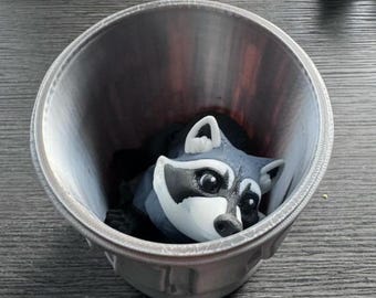 3D printed raccoon and garbage