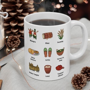 Punjabi Coffee Mug - Punjab Mug, Punjabi Cup, Punjabi Gift, Punjab gift, South Asia gift, South Asian cup, Desi gift, India cup, Gifts
