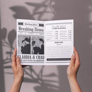 Newspaper Wedding Program Template: Editable Canva Layout (Digital Download)