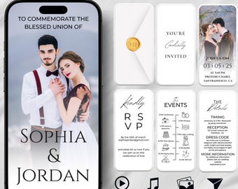 Invito video animato per matrimonio: modello minimalista Canva