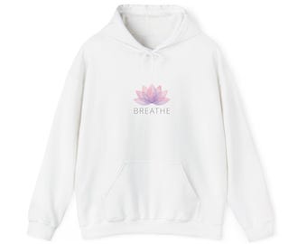 Bluza z kapturem Pink Lotus Breathe | Bluza do medytacji i jogi