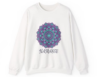 Fioletowa bluza Mandala Namaste w kolorze turkusowym