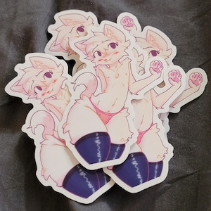 Boy Kisser Furry Anthro Hot Sexy Panty pinup Sticker