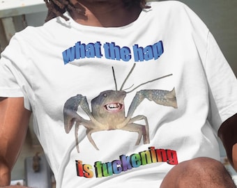 What the hap is fuckening T-shirt, Graphic Tee, Funny Memes Shirts, Unhinged Tees, Cursed Shirt, Unique Gift Ideas, Literally Me, Crab Meme