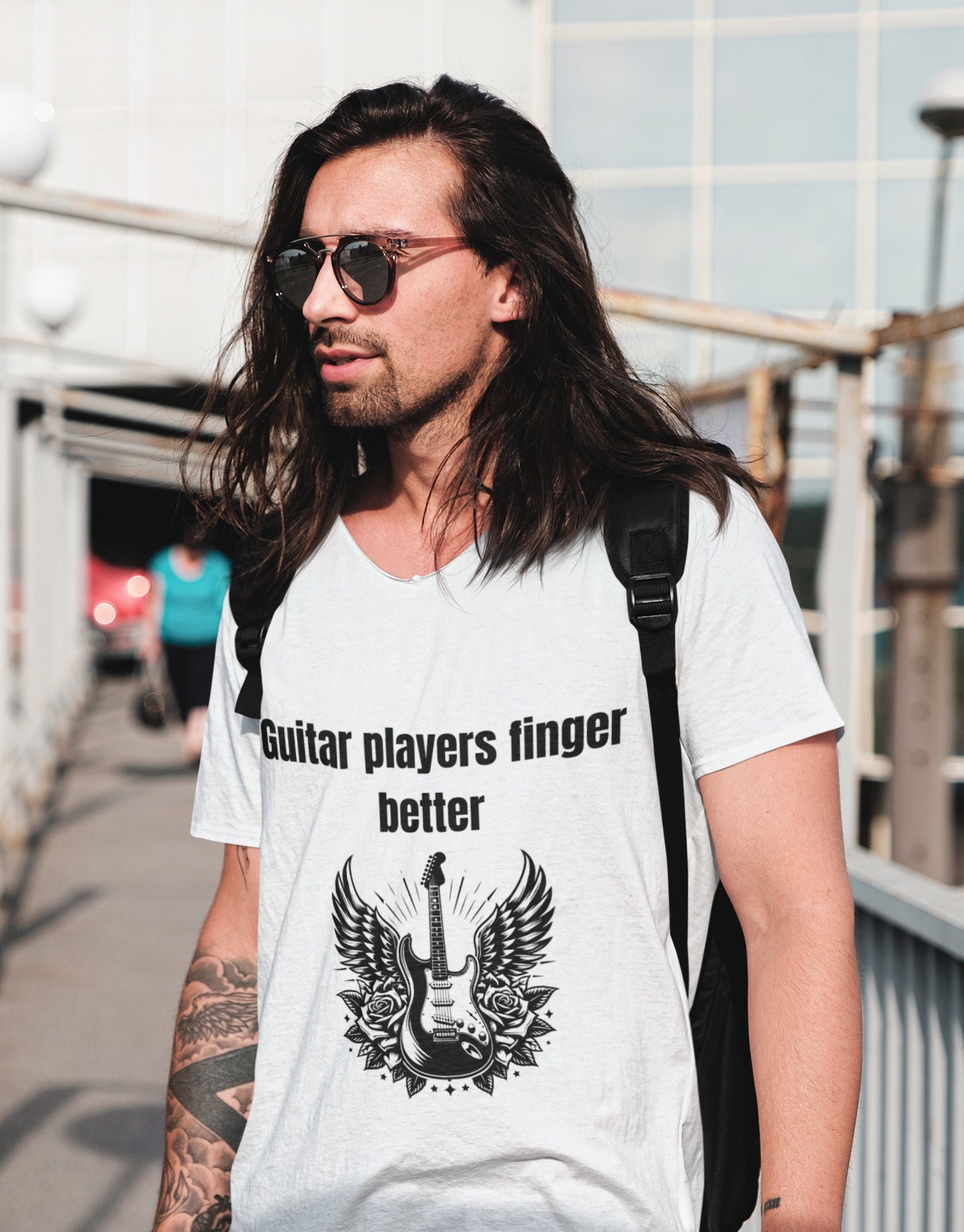 T-shirt Humour "Bass Player Finger Better Band" - Fruit Of The Loom - Neuf Sans étiquette
