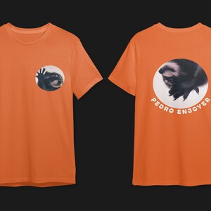 Waschbär Petro lustiges grafisches T-Shirt, Waschbär-lustiges T-Shirt, Waschbär-Meme-T-Shirt, Waschbär-T-Shirt, Waschbär-T-Shirt, tanzender Waschbär, Petro Orange