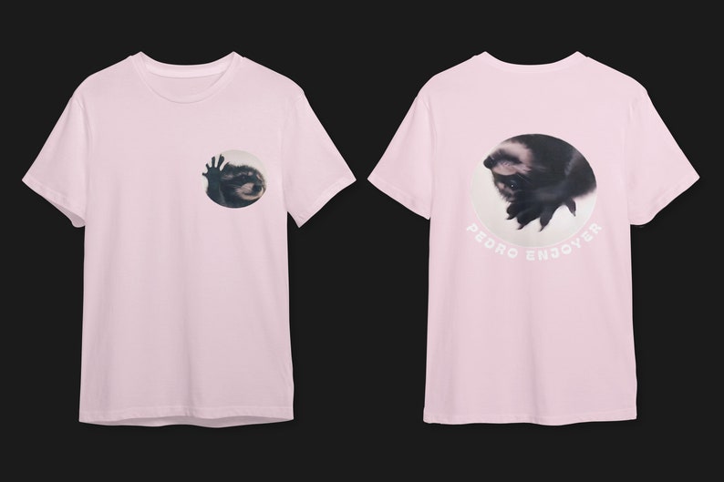 Waschbär Petro lustiges grafisches T-Shirt, Waschbär-lustiges T-Shirt, Waschbär-Meme-T-Shirt, Waschbär-T-Shirt, Waschbär-T-Shirt, tanzender Waschbär, Petro Light Pink