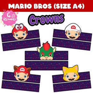 Stirnbänder, Kronen, Mario Bros Thema, Partyhut, Kostüm