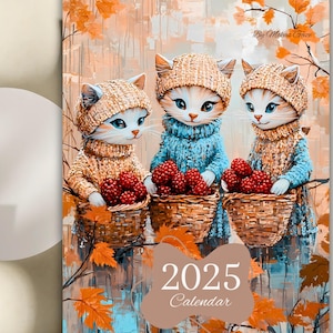 2025  Cats Calendar Collection: First Edition – 12 Pages + Cover Digital Printable and Instant Download