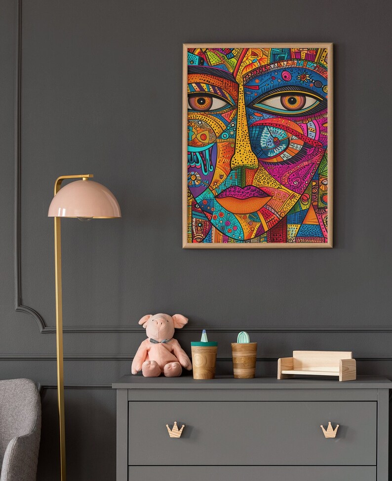 beautiful indian woman face portrait wall art