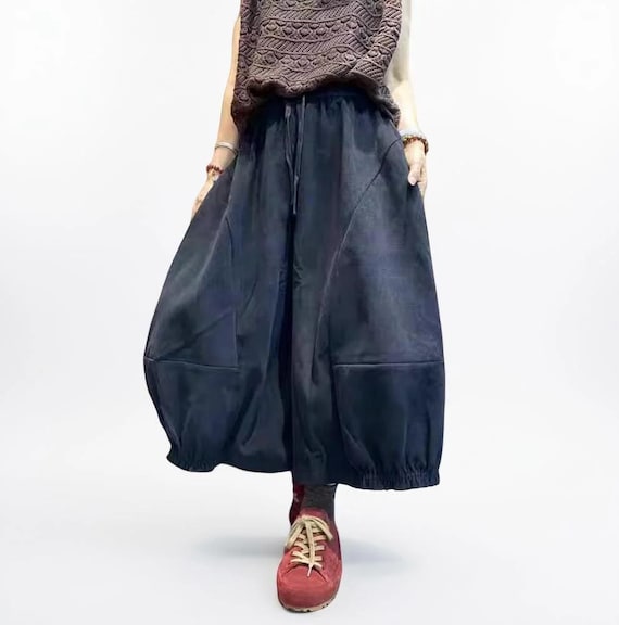 Vintage Wash Cotton Balloon Pants | Relaxed Harem Trousers