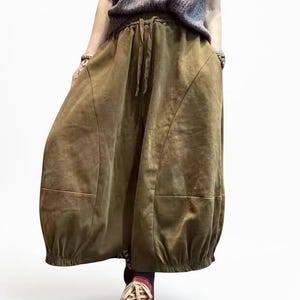Vintage Wash Cotton Balloon Pants | Relaxed Harem Trousers image 8