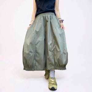 Pantalones bombachos japoneses ligeros / Algodón transpirable / Pantalones de corte vanguardista extragrande