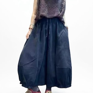 Vintage Wash Cotton Balloon Pants | Relaxed Harem Trousers image 3