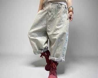 Baggy Harem Jeans : Damen Denim Hose mit tiefem Schritt - Streetwear Style