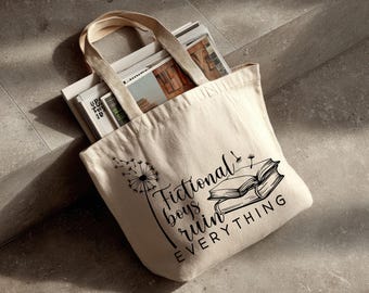 Fictional Boys Ruin Everything Tote Bag | Book Lover Literary Humor Canvas Bag