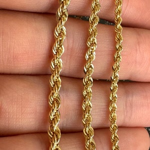 14K Gold Diamond-Cut Rope Chain Necklace