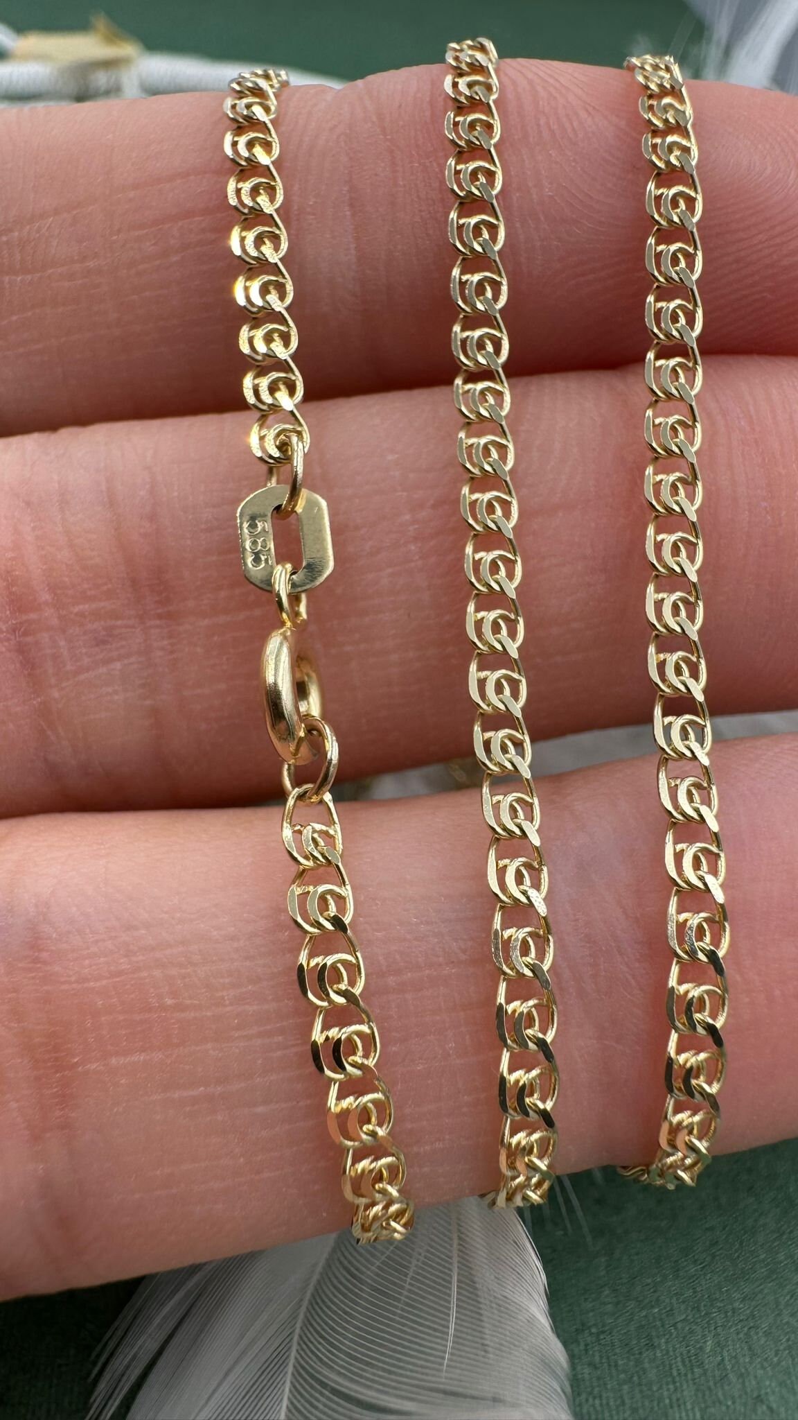 Solid 14K Gold LOVE Chain 2.30mm Women Gold Love Trending Chain, Love ...