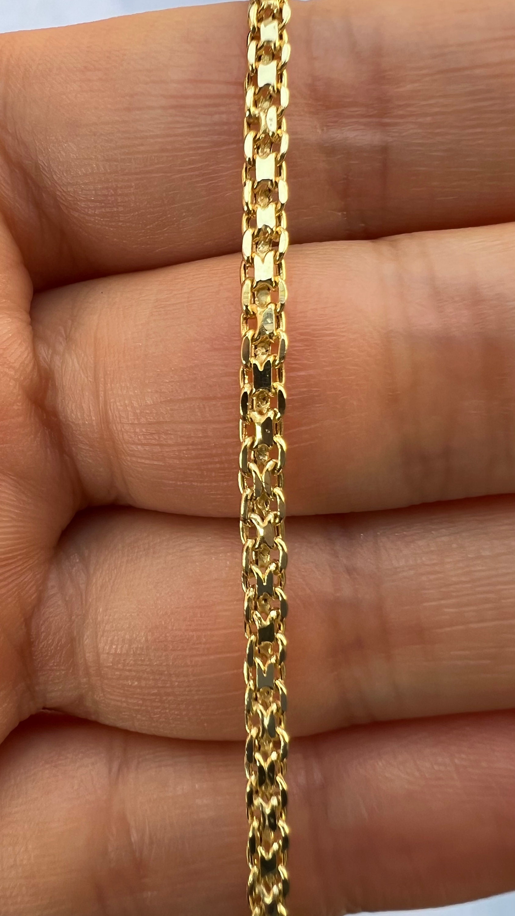 14k Rose Gold Venetian Box Chain Necklace - 0.6mm Thin Fine Baby Box Chain