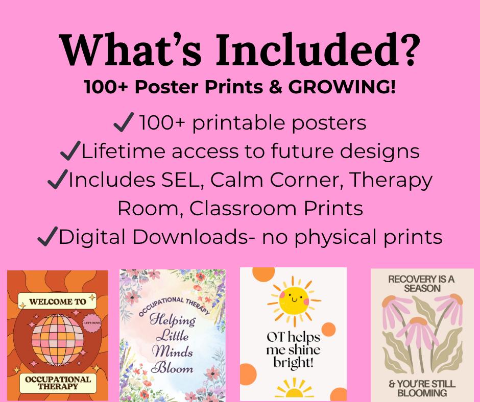 Therapy & Classroom Poster Bundle: 100+ OT, SLP, and Classroom Posters ...