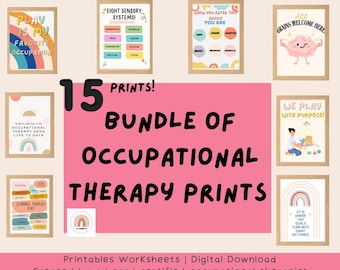 Pediatric OT Posters: Therapy Office & School Decor (Digital Download, 15-Piece Set)