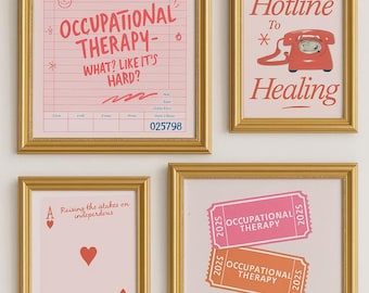 Occupational Therapy Posters: Trendy OT Decor for Therapists & Students (PDF Downloadable Prints)