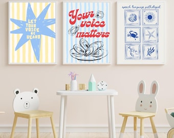 Coastal SLP Decor Bundle | Speech Therapy Posters Printable | Neutral Beach Aesthetic Classroom Wall Art | Speech Room Decor for SLP Office