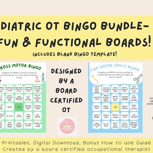 Pediatric OT Bingo Card Bundle: Therapy Games for Self-Care & Social Skills (Digital Download)