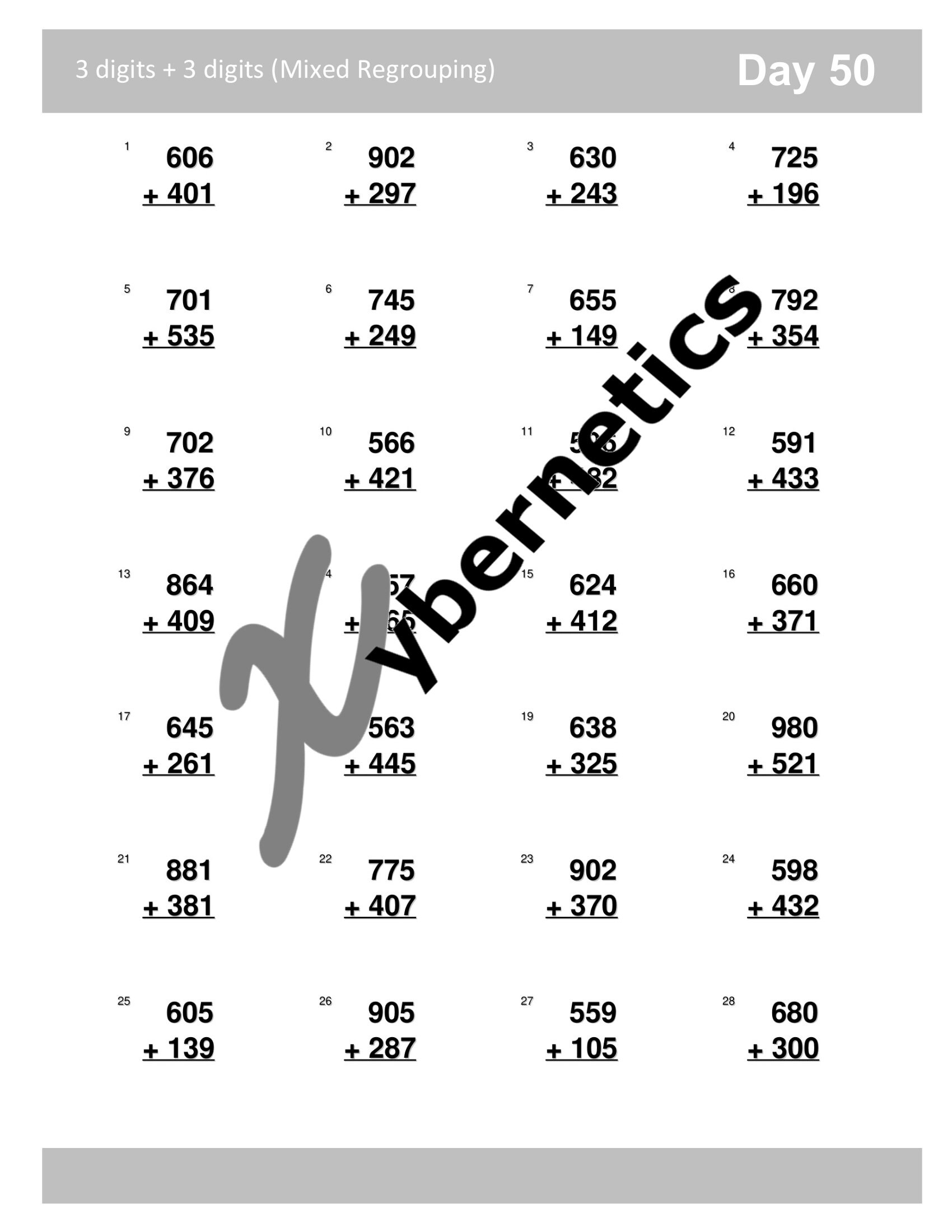 Math Worksheets - Printable - Instant Download - Addition - 2 Digits ...