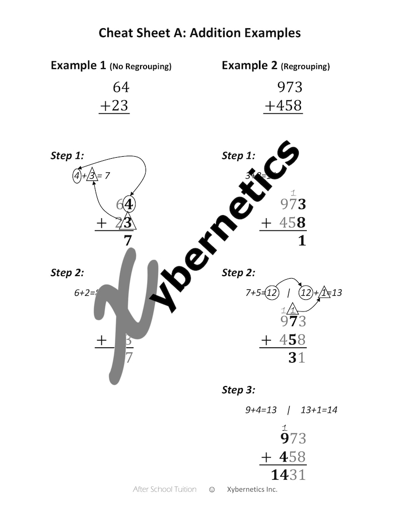 Math Worksheets - Printable - Instant Download - Addition - 2 Digits ...