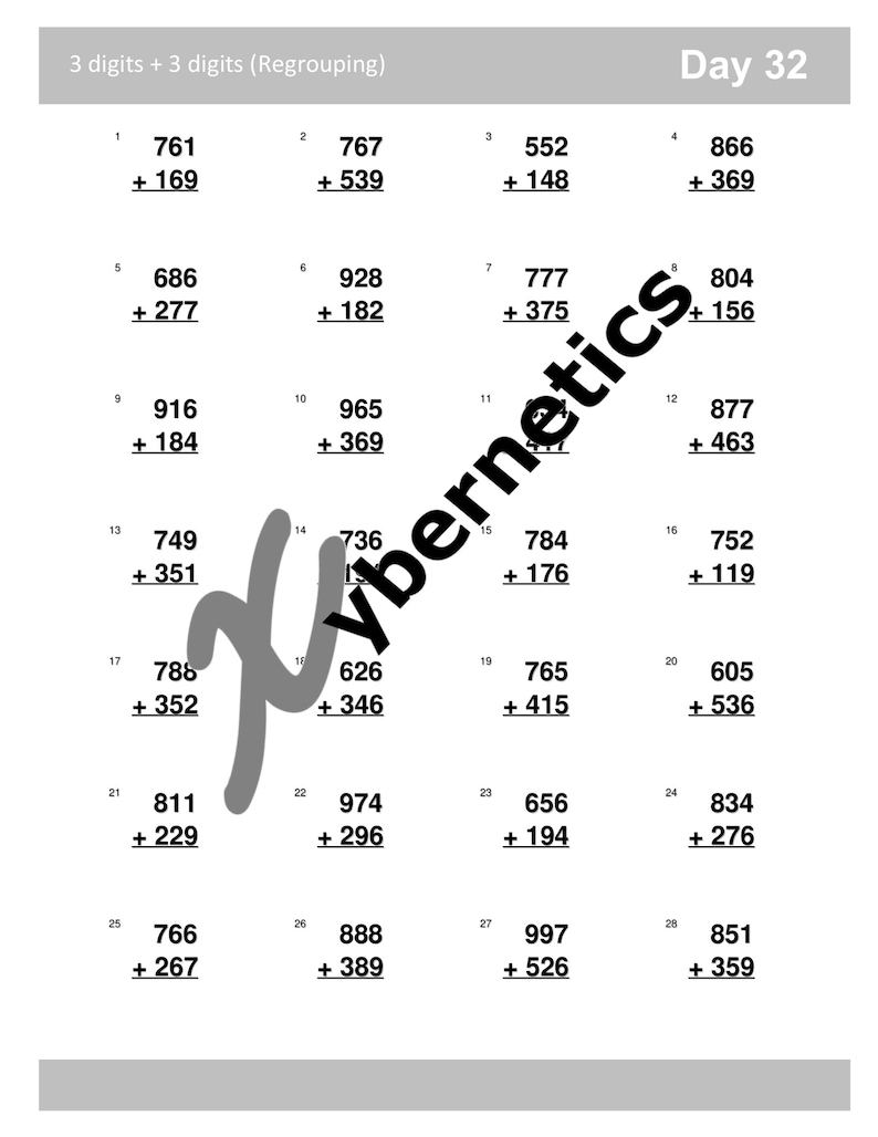 Math Worksheets - Printable - Instant Download - Addition - 2 Digits ...