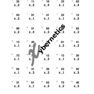 Math Worksheets - Printable - Instant Download - Multiplication - 2 ...