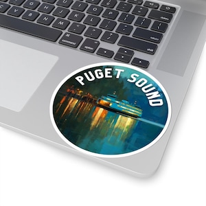 Puget Sound Sticker - Washington| Ferry | Vinyl Sticker | Suitcase Decal | Travel Journal Sticker | Laptop Sticker | Luggage Sticker