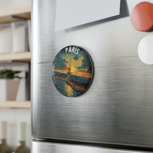 Paris Refrigerator Button Magnet | Eifel Tower, Travel Souvenir, Travel Gift, Kitchen Accessory