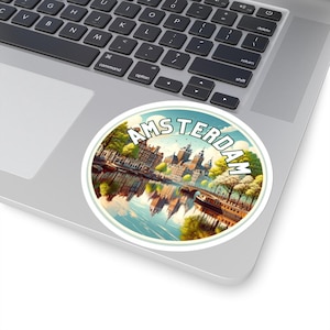 Amsterdam Sticker -  Netherlands | Vinyl Sticker | Suitcase Decal | Travel Journal Sticker | Laptop Sticker | Luggage Sticker