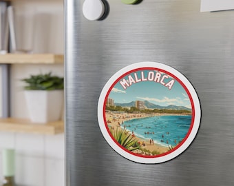Mallorca Vinyl Magnet - Fridge Magnet, Car Magnet, Travel Souvenir, Gift, Outdoor-Ready, Choose Your Size