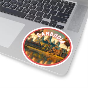 Cambodia Sticker - Vinyl | Suitcase Decal | Travel Journal Sticker | Laptop Sticker | Luggage Sticker
