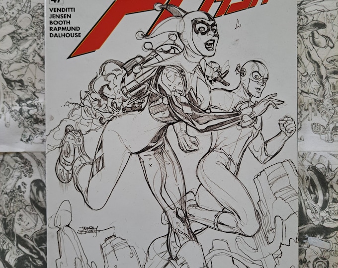 Flash #47 Harley Little Black Book Dodson Sketch Variant Cover DC Comics 2016