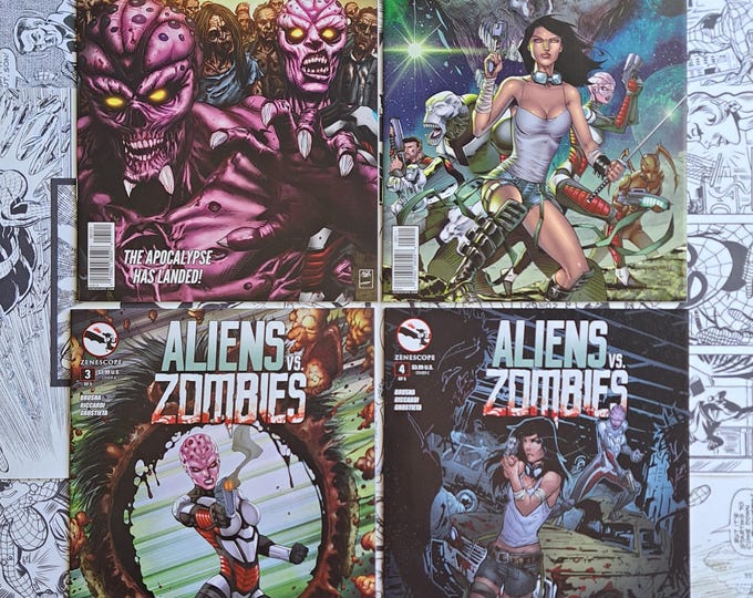 Aliens vs Zombies #1-4 Grimm Fairy Tales Four Book Lot Zenescope 2015