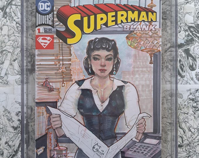 Superman Blank Comic #1 Mog Park Original Art Cover CGC 9.6 DC 2018