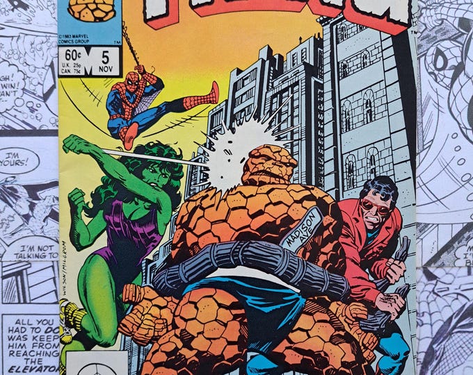 The Thing #5 Thing vs Spider-Man, She-Hulk and Wonder Man Marvel 1983