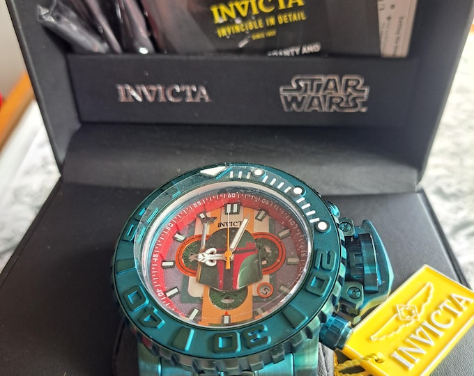 Invicta 28067 STAR WARS Boba Fett Limited Edition Watch 58mm SS Low Number #0067/1977
